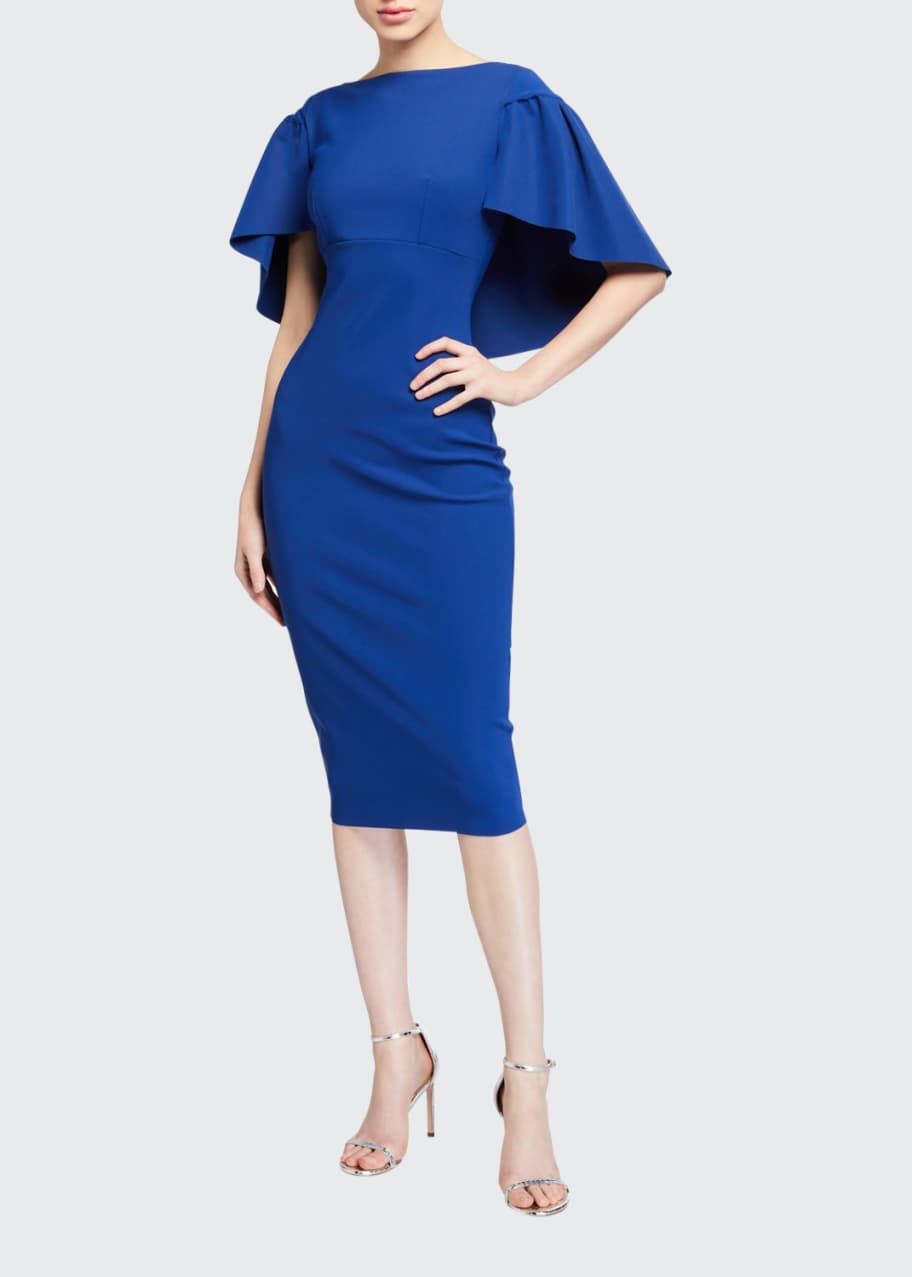 Chiara Boni La Petite Robe High Neck Short Sleeve Cape Dress