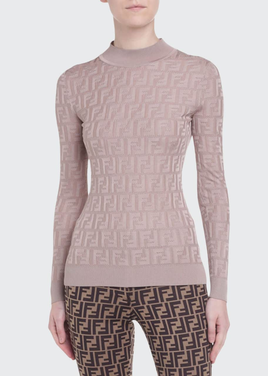 Image 1 of 1: Tonal-Monogram Jacquard Sweater