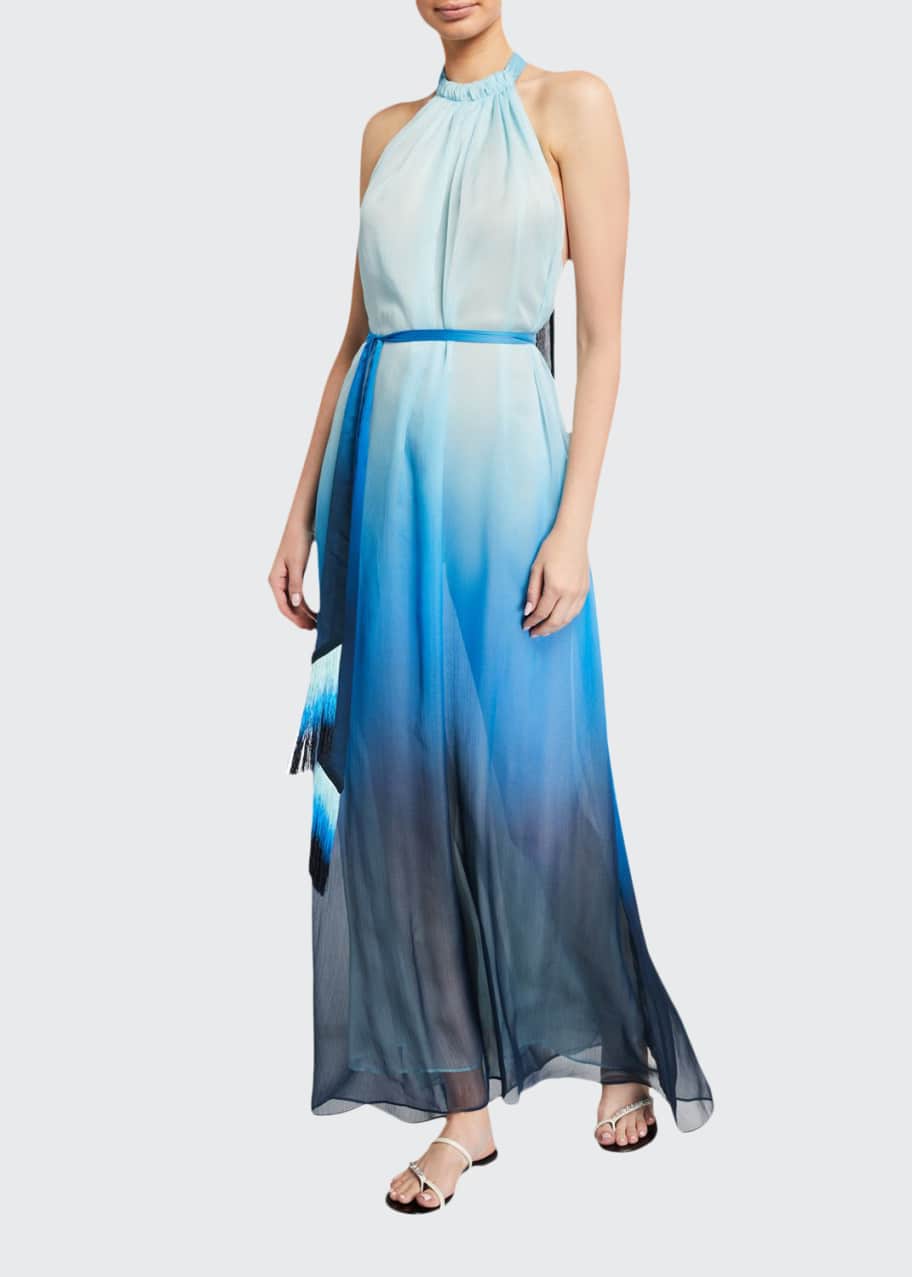 Ombre halter maxi dress hot sale