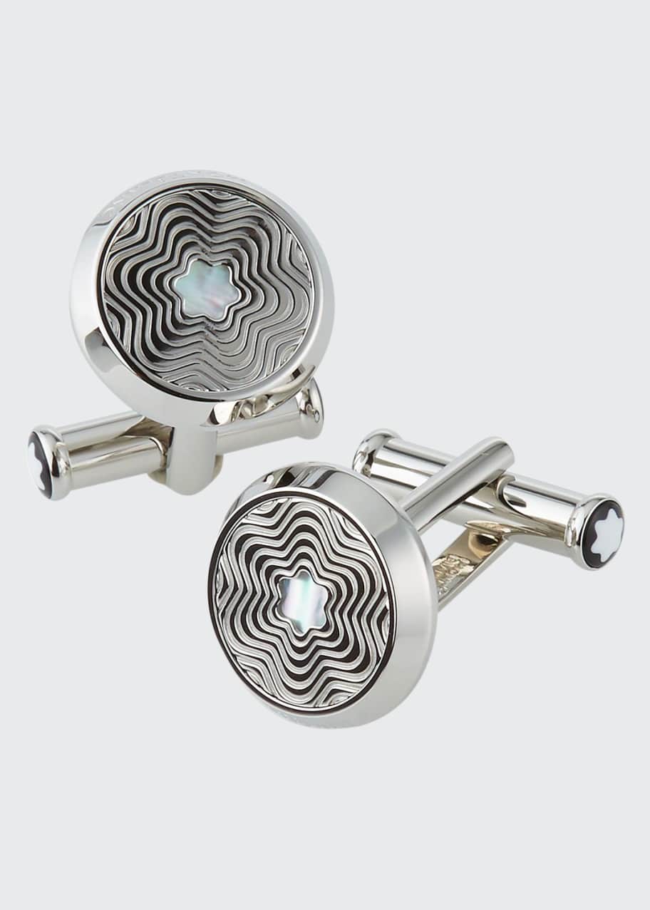 Image 1 of 1: Men's Mother-of-Pearl Star Cufflinks
