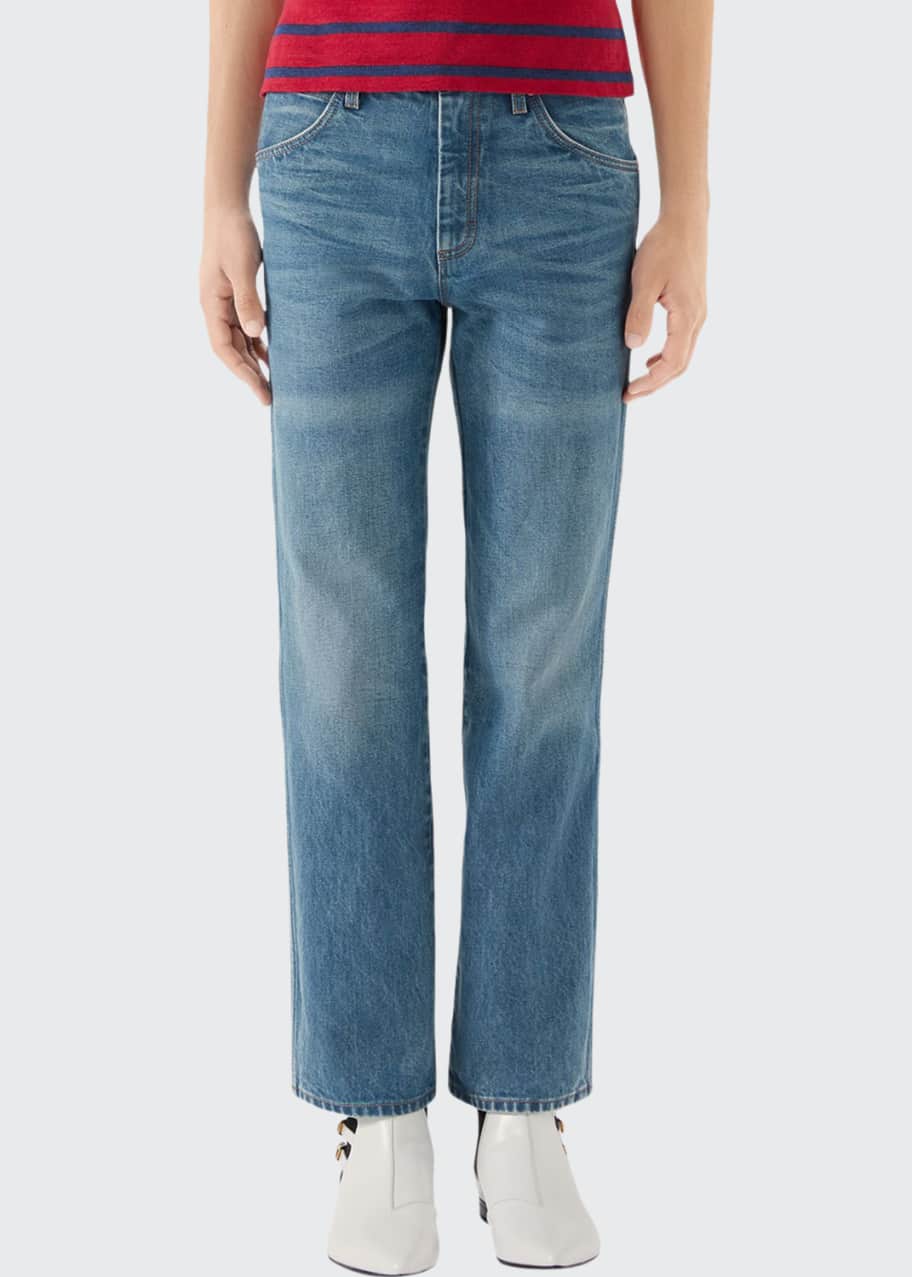 Image 1 of 1: Men's Marble-Wash Retro-Fit Jeans
