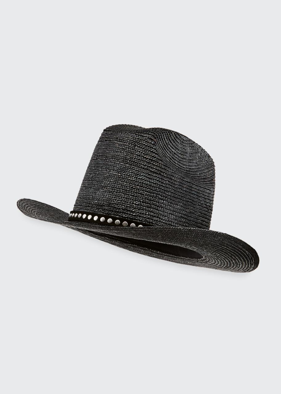 Saint Laurent straw cowboy hat Saint Laurent Straw Cowboy Hat In Black - 34% Off | Editorialist main image 4