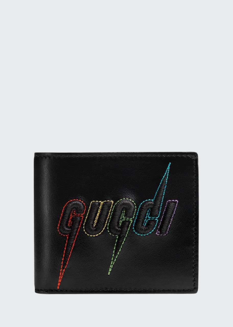 Image 1 of 1: Men's Lightning Rainbow Logo Bifold Wallet