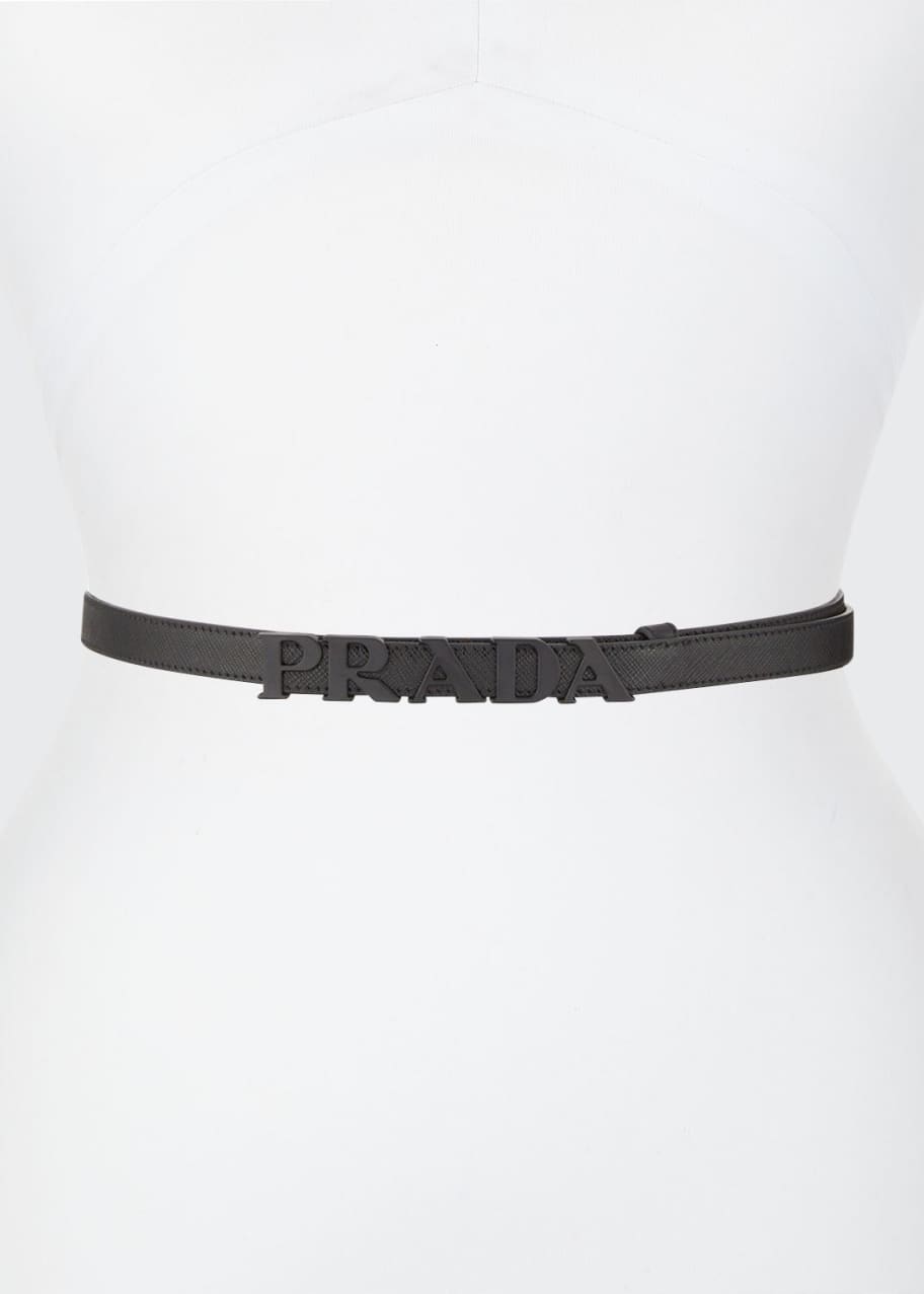 Image 1 of 1: Logo Letters Buckle Leather Belt