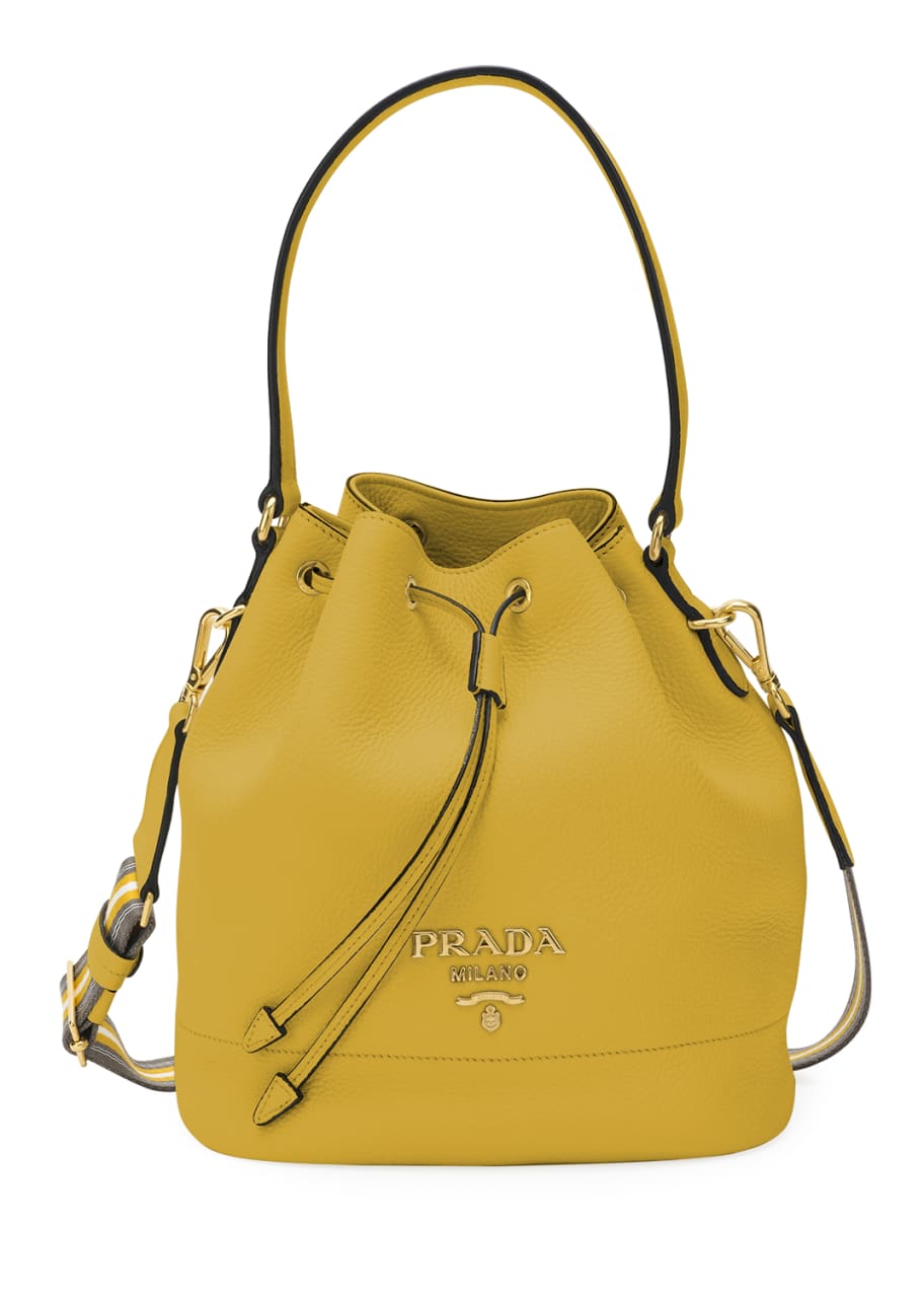 Prada Daino Bucket Bag w/ Removable Web & Leather Straps - Bergdorf Goodman