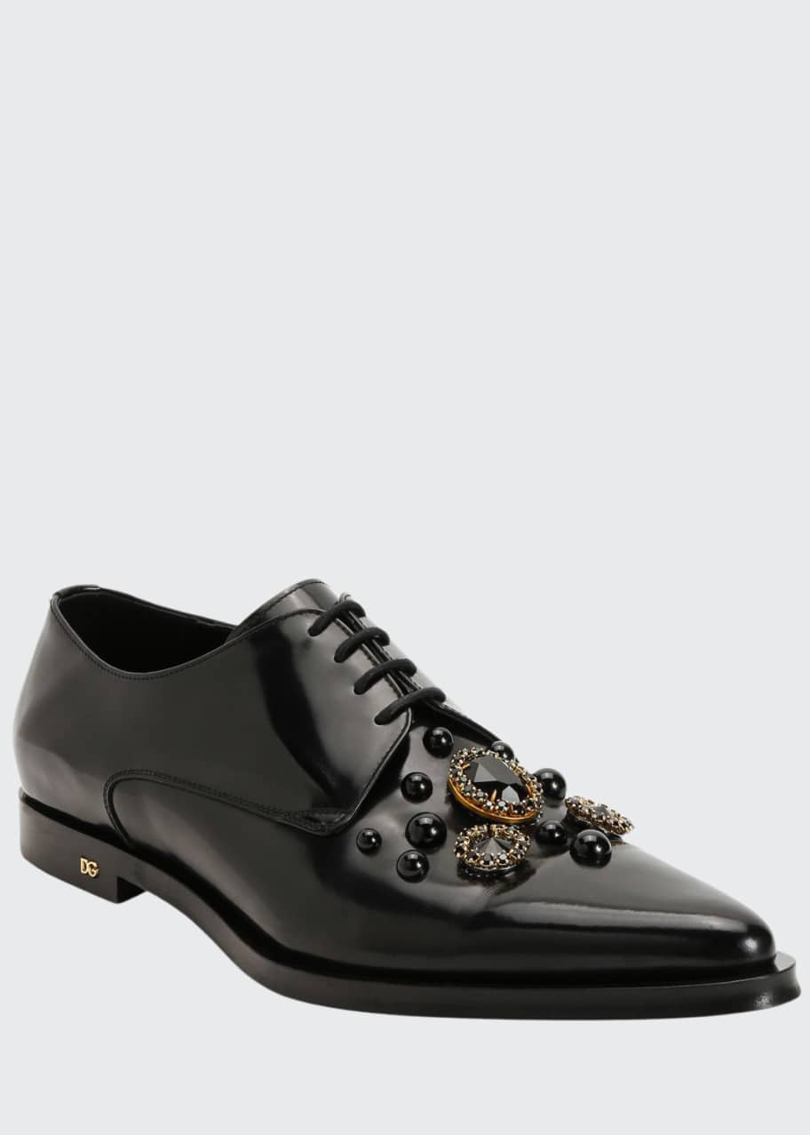 Image 1 of 1: Men's DNA Embellished Point-Toe Derby Shoes