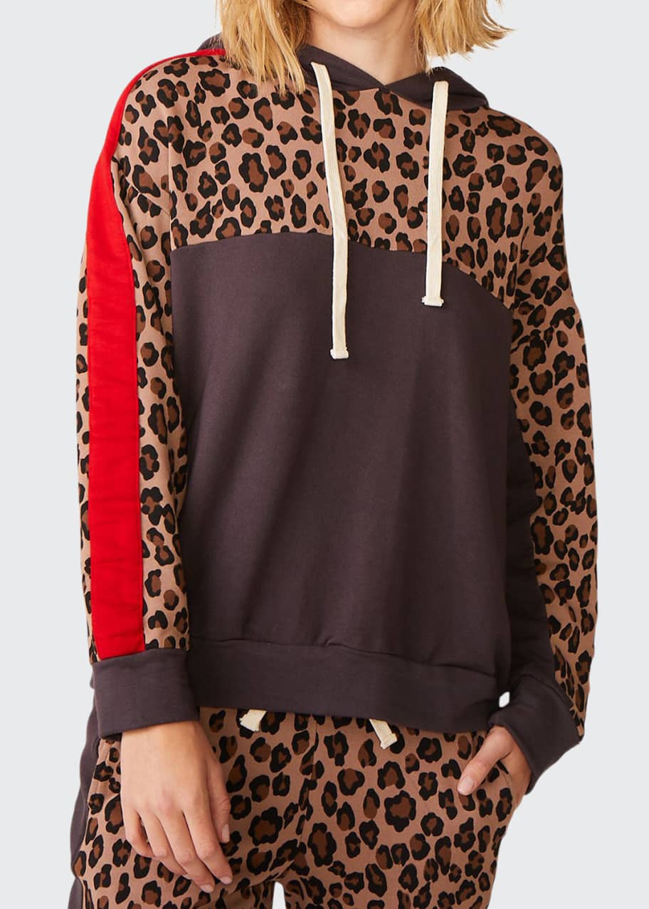 Monrow leopard on sale sweatshirt