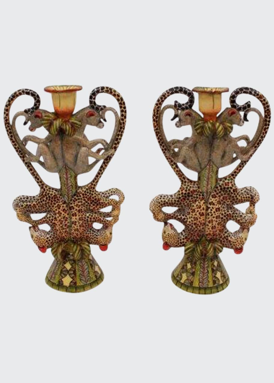 Image 1 of 1: Leopard Candle Holders