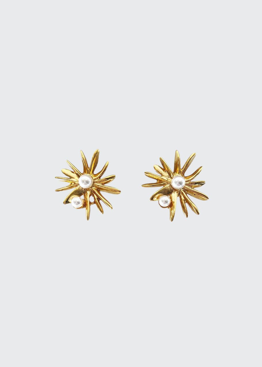 Image 1 of 1: Classic Pearly Starburst Post Earrings