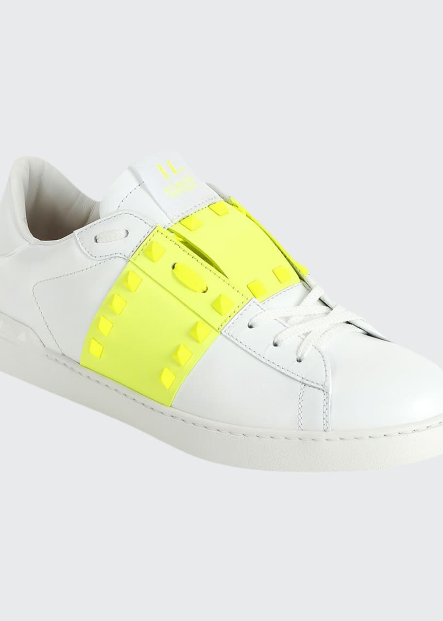 Image 1 of 1: Men's Rockstud Untitled Leather Sneakers