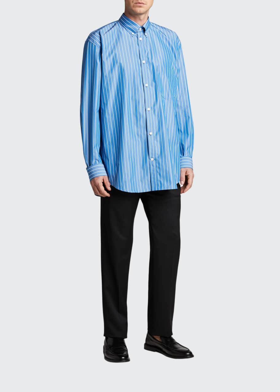 balenciaga poplin pinstripe shirt