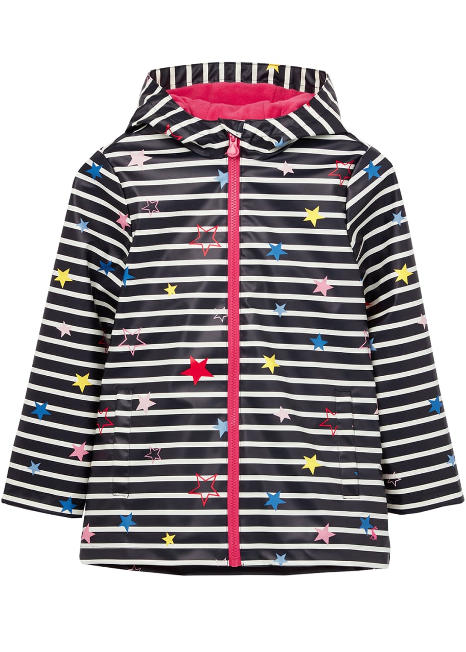 Image 1 of 1: Kid's Raindance Stripe Star Print Raincoat, Size 4-10