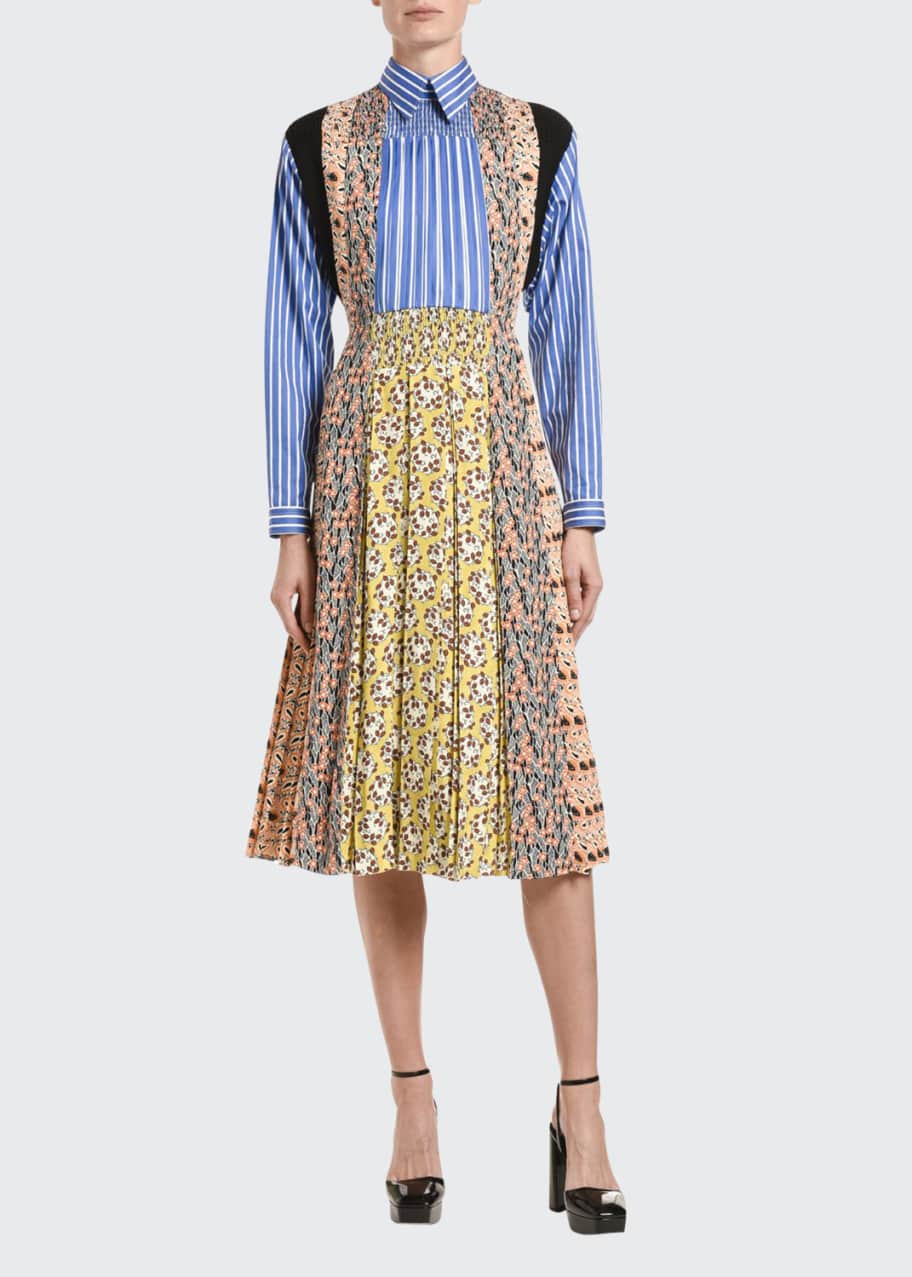 Image 1 of 1: Patchwork Poplin Shirtdress