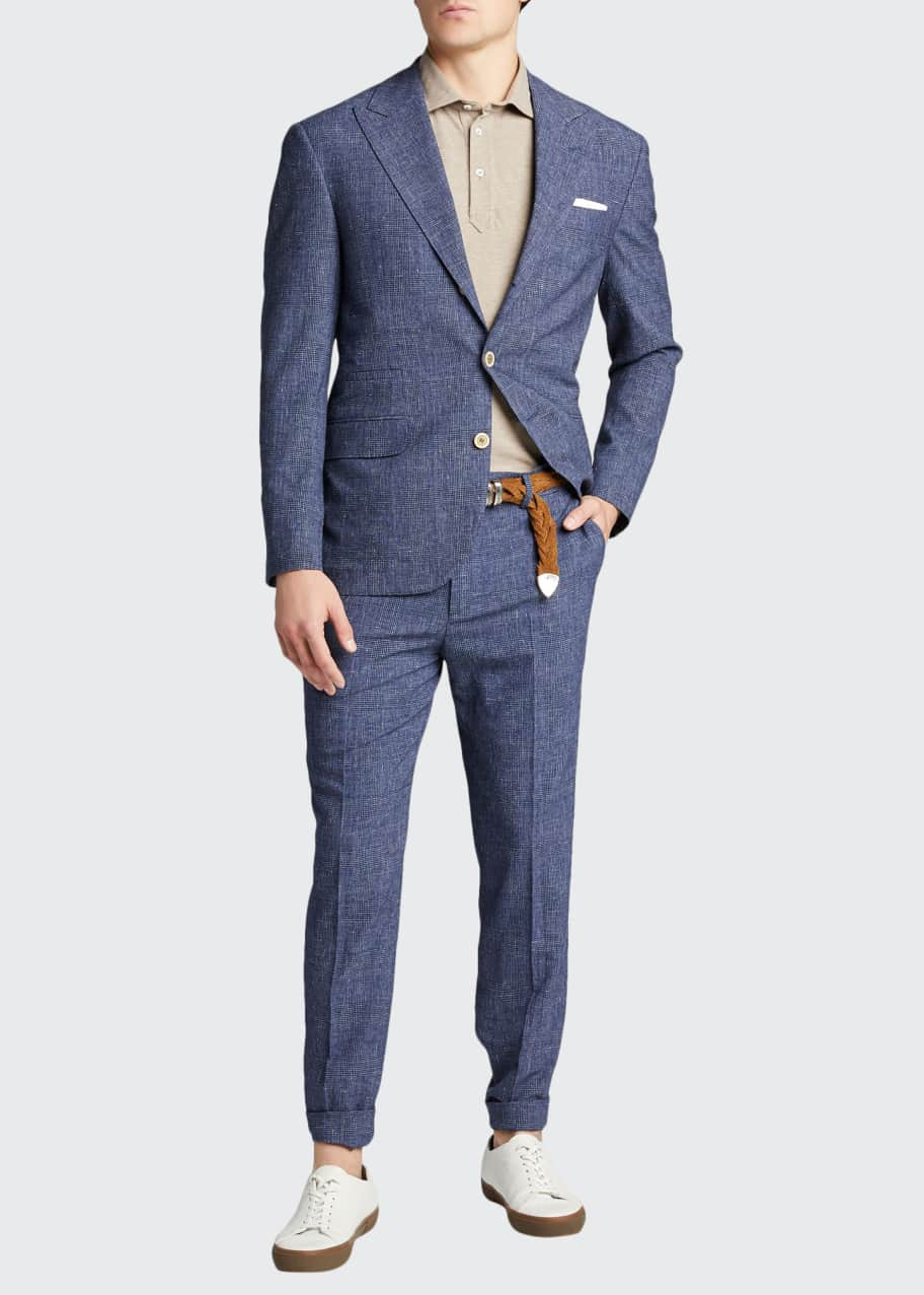 Brunello Cucinelli Mens Glen Plaid Peak Lapel Two Piece Suit Bergdorf Goodman 