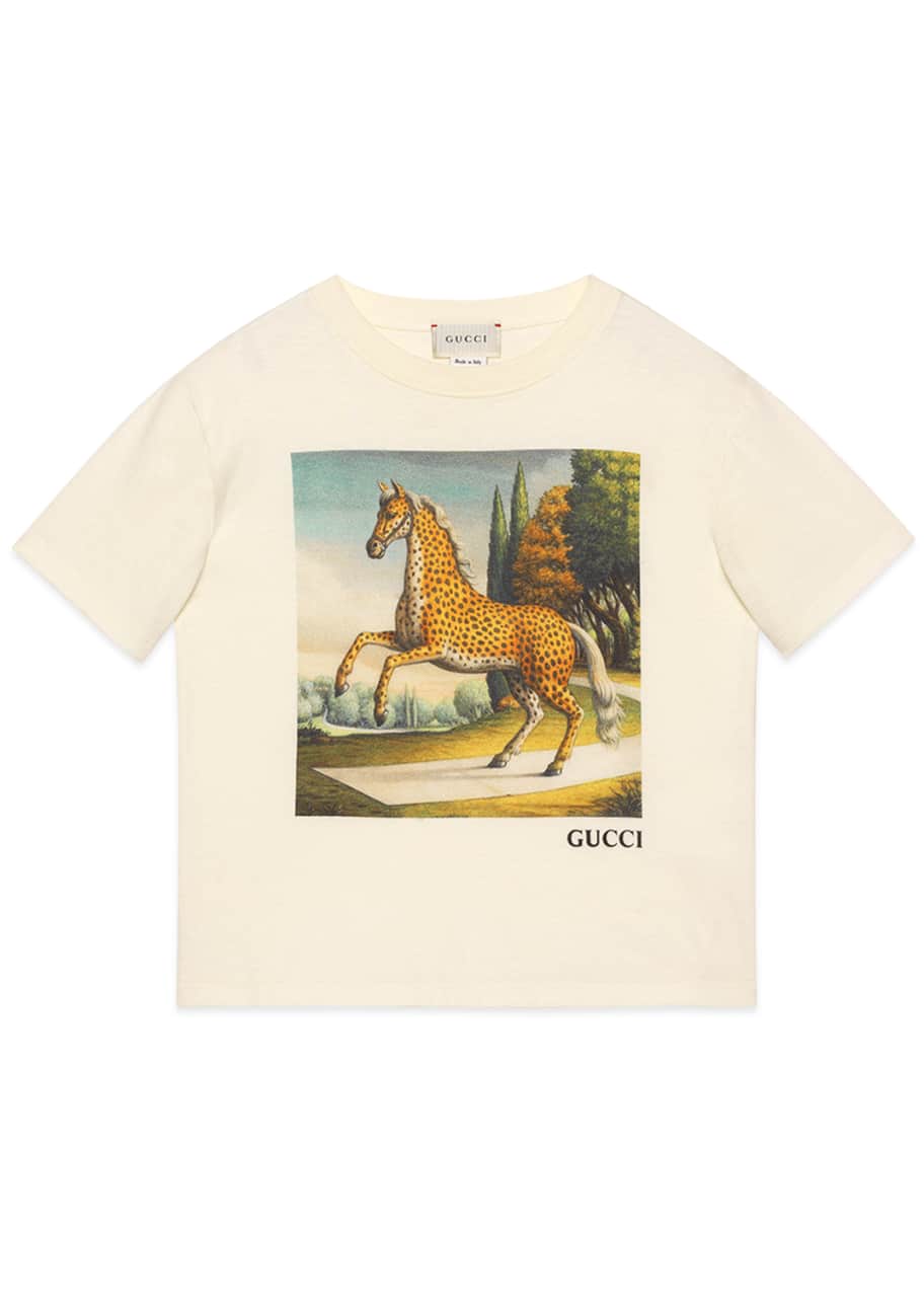Image 1 of 1: Kid's Horse Graphic Short-Sleeve T-Shirt, Size 4-12