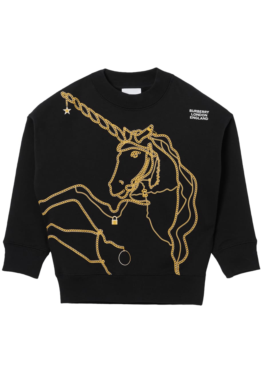 Burberry Girl s Chain Unicorn Sweatshirt Size 3 14 Bergdorf Goodman
