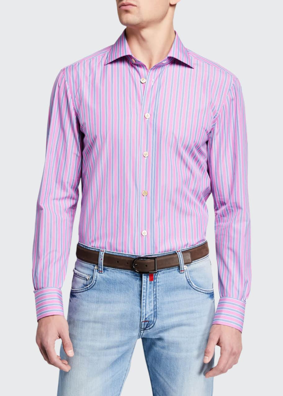 Image 1 of 1: Men's Multi Stripe Dress Shirt
