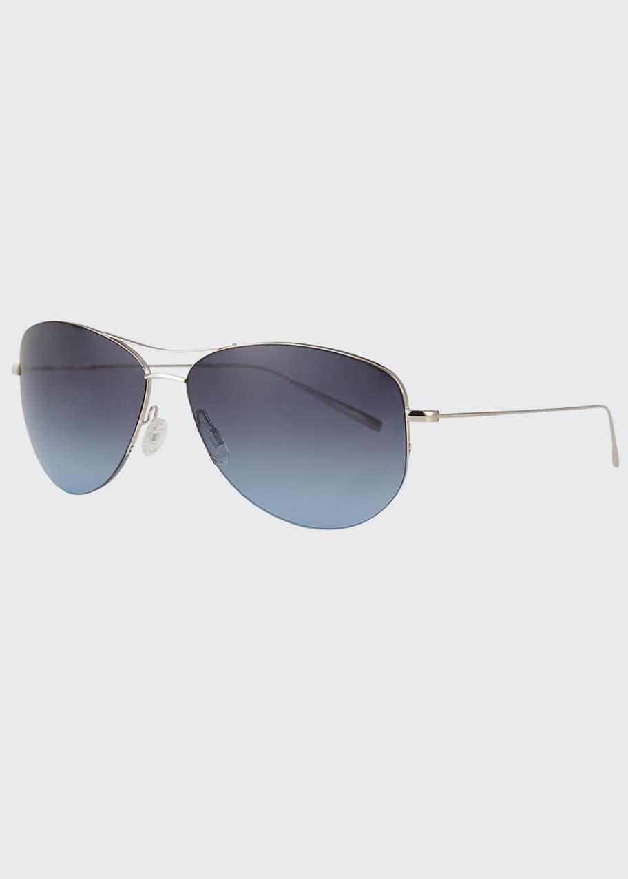 Oliver Peoples Strummer Titanium Aviator Sunglasses - Bergdorf Goodman