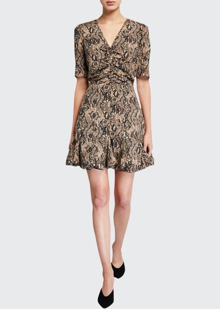 Short sleeve snake print dress on sale