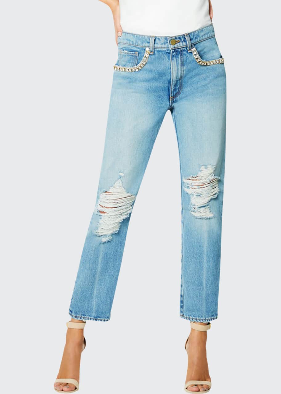 Image 1 of 1: Elle Embellished Boyfriend Jeans