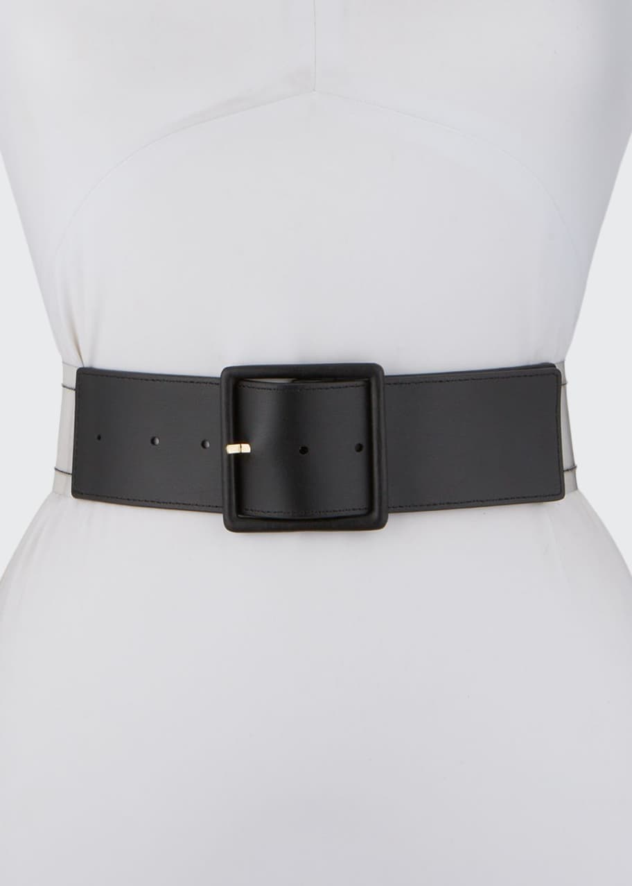 Image 1 of 1: Tinmarie Leather-Front Wide Belt