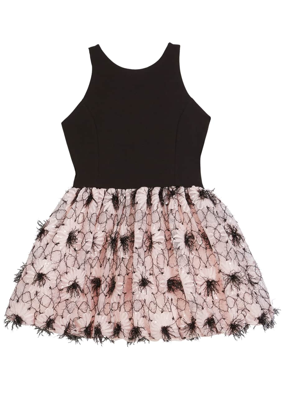 Image 1 of 1: Girl's Daisy Textured Bubble Halter Dress, Size 7-16