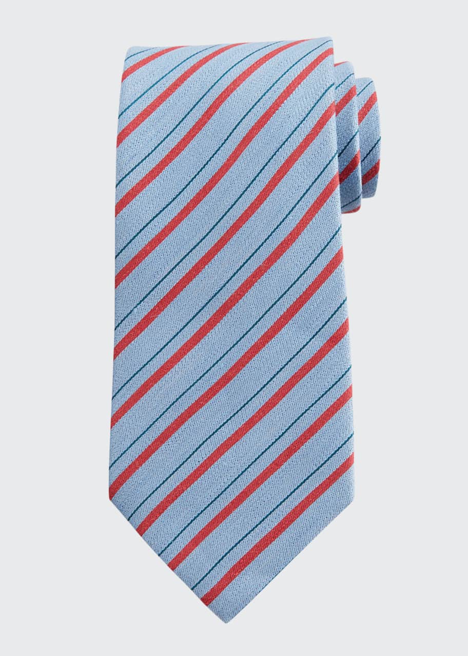 Image 1 of 1: Double Stripe Silk Tie