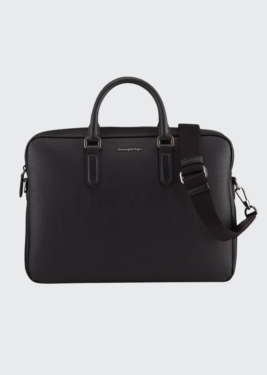 ZEGNA Men's Stuoia Leather Briefcase Bergdorf Goodman