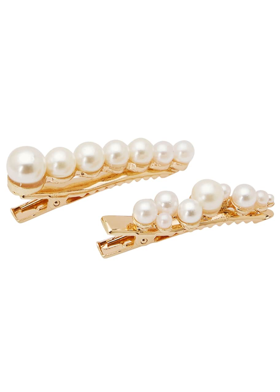 Set of 2 White Small Hair Clips