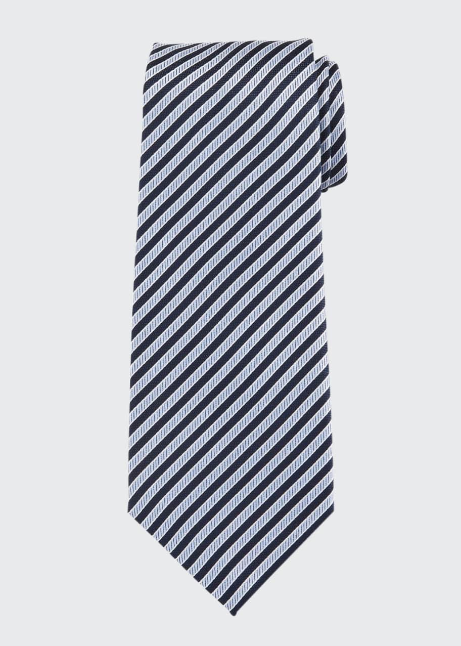 Image 1 of 1: Men's Striped Silk Jacquard Tie