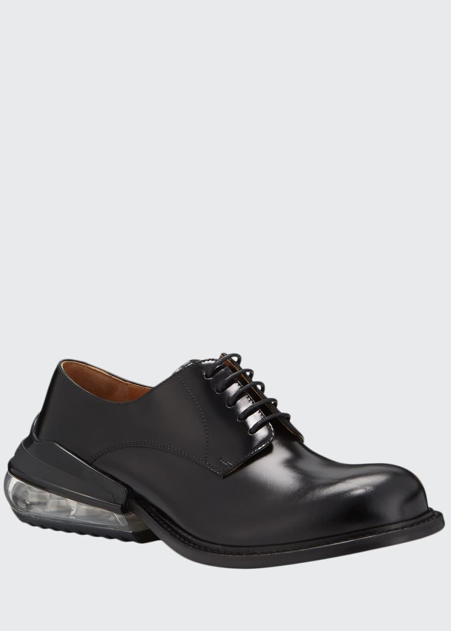 Men's Airbag Clear-Heel Leather Derby Shoes