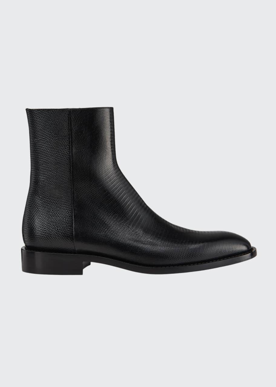 Image 1 of 1: Men's Chrystal Textured Leather Booties