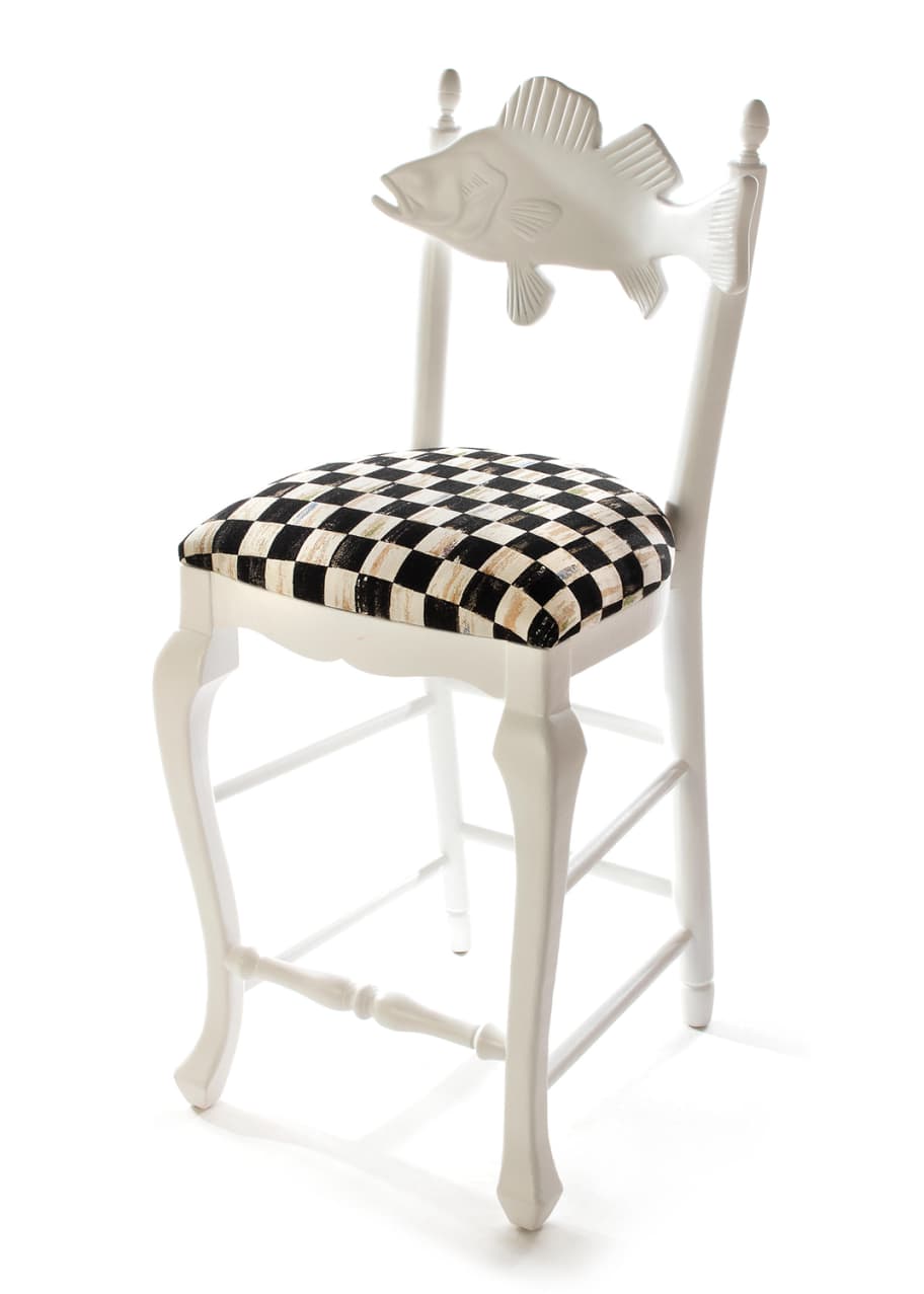 Image 1 of 1: Outdoor Courtly Check Fish Bar Stool