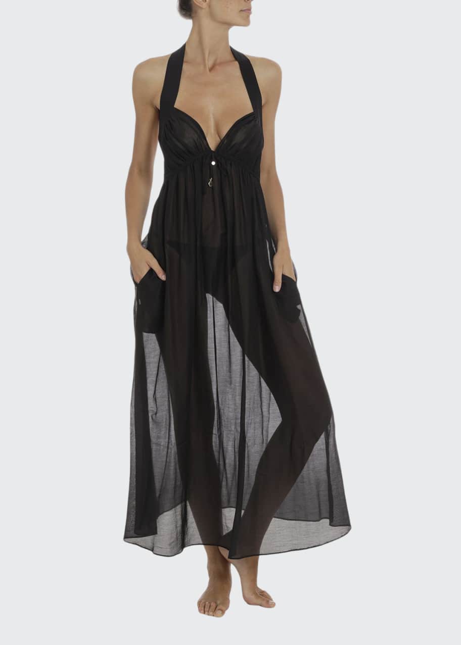 light blue halter neck maxi dress Chevelle Light Blue Halter Maxi Dress - 4