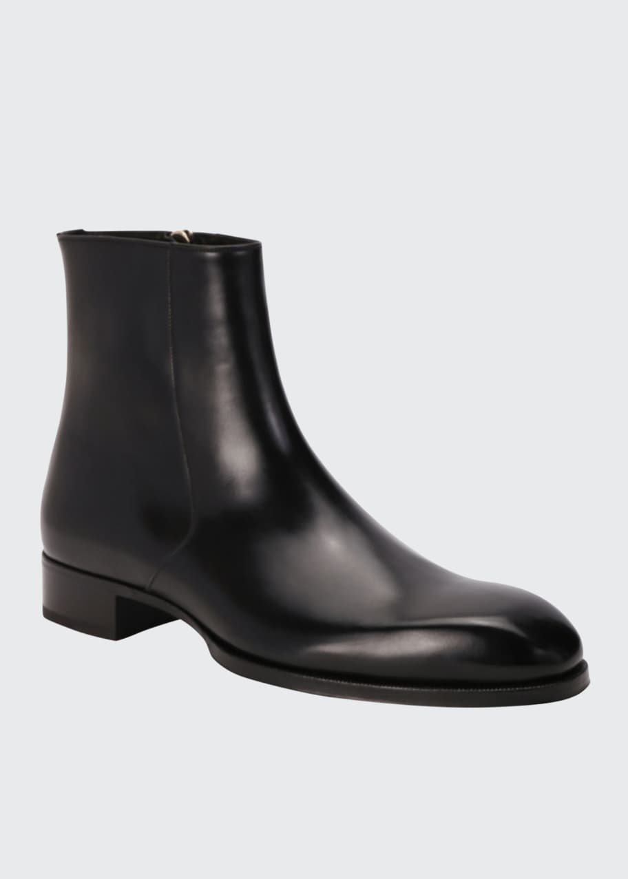 TOM FORD Men's Formal Leather Side-Zip Ankle Boots - Bergdorf Goodman