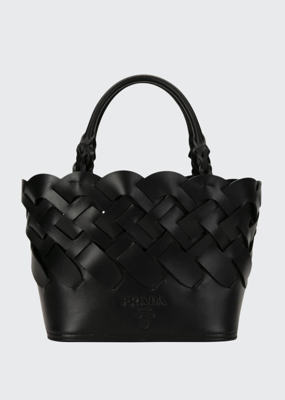 Prada Woven Leather Bucket Tote Bag - Bergdorf Goodman