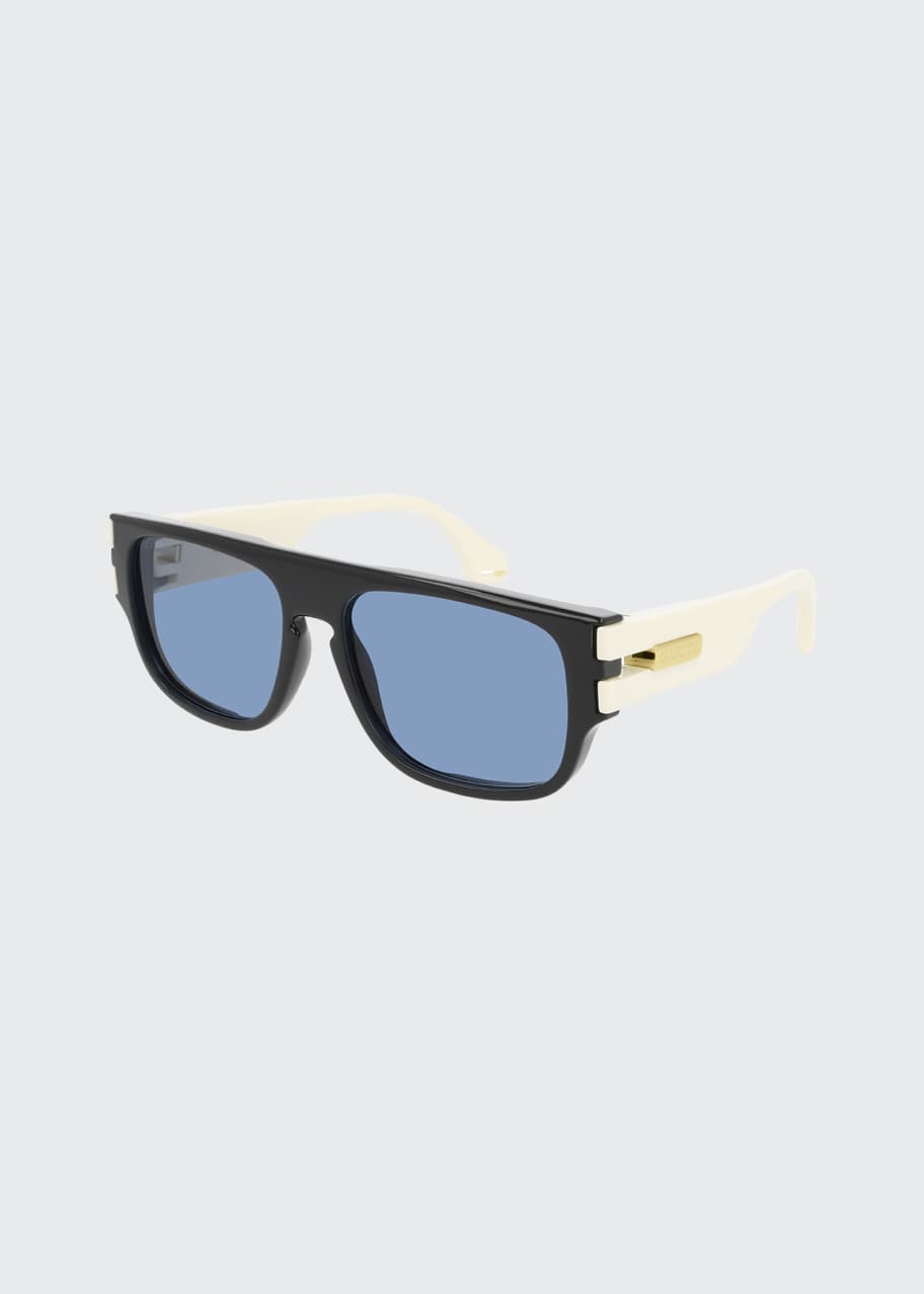 Image 1 of 1: Men's Square Two-Tone Injection Sunglasses