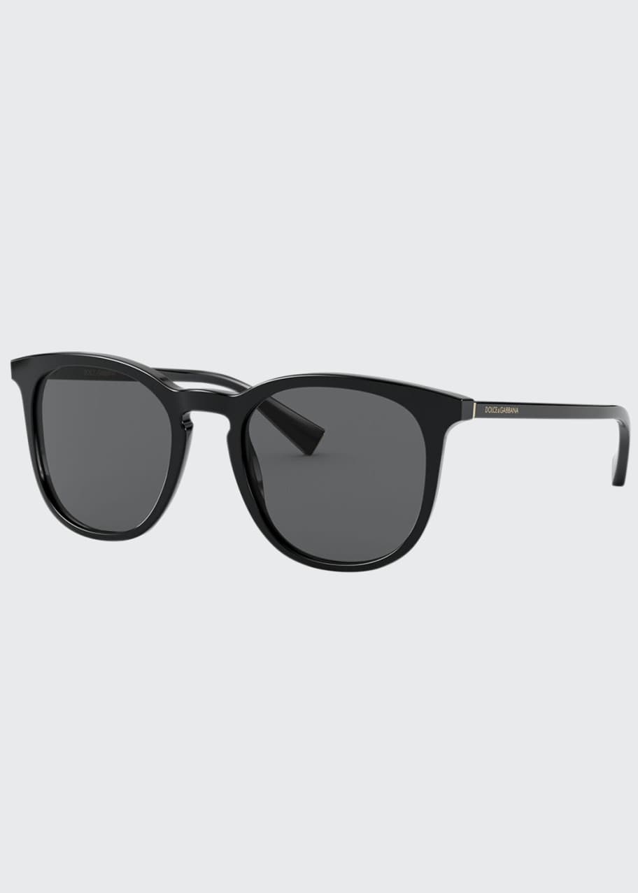 Image 1 of 1: Men's Round Keyhole Acetate Sunglasses