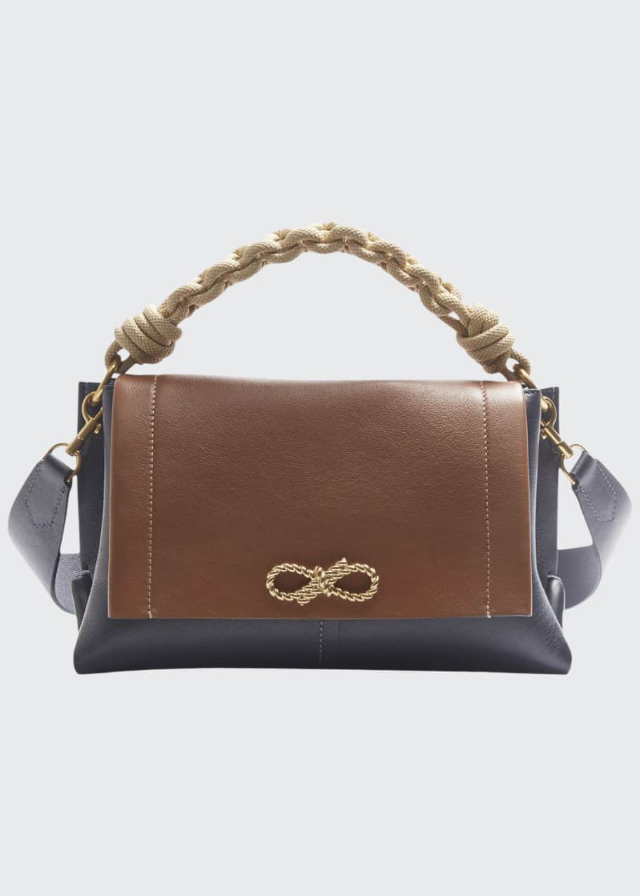 Rope Bow Bag in Soft Leather with Natural Smooth Rope
