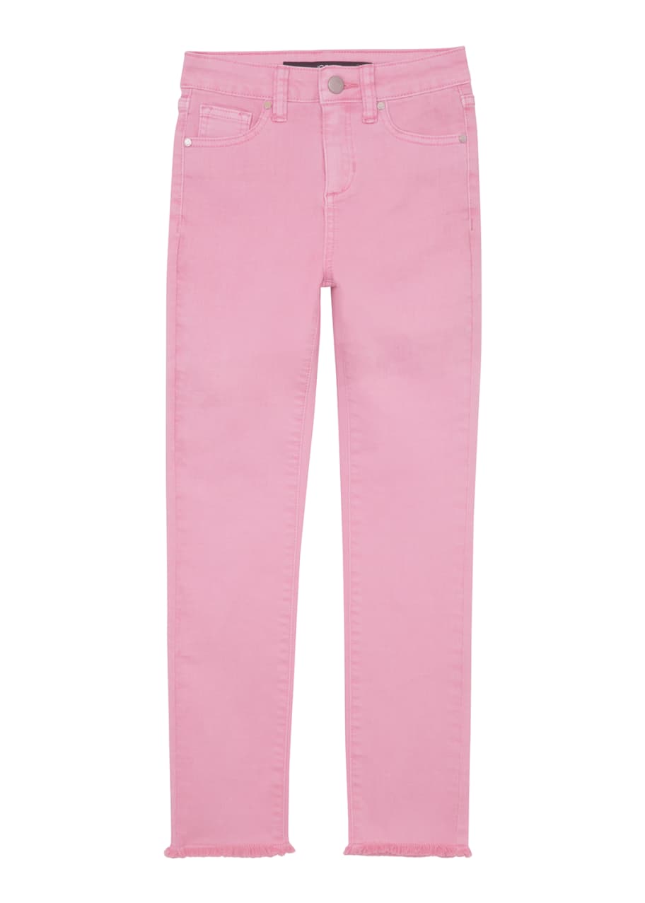 Image 1 of 1: Girl's Neon Dyed Raw-Hem Twill Skinny Jeans, Size 4-6X