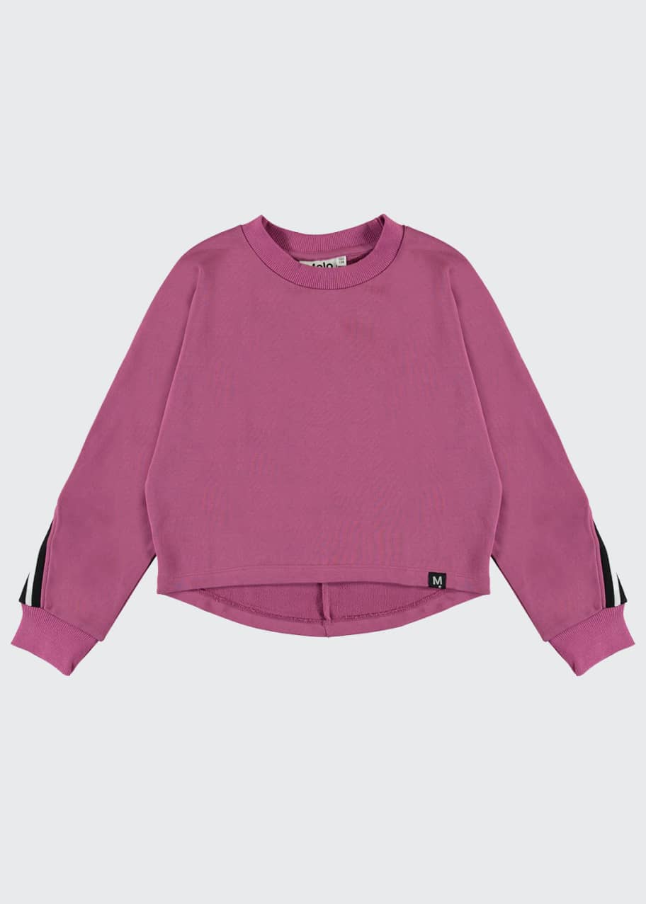 Image 1 of 1: Girl's Opal Logo Tape Sweatshirt, Size 5-16