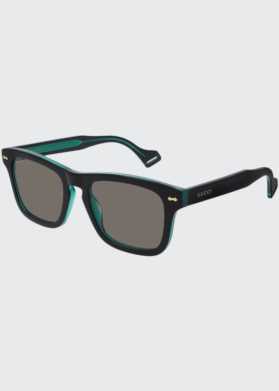 Gucci Men's Rectangle TwoTone Acetate Sunglasses Bergdorf Goodman