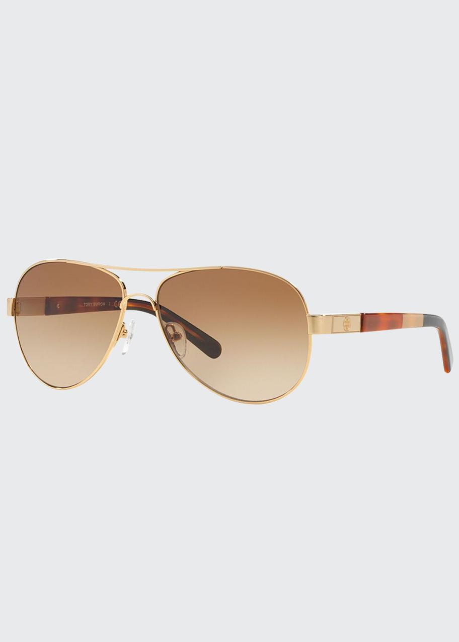 Tory Burch Metal Aviator Sunglasses - Bergdorf Goodman display picture 1