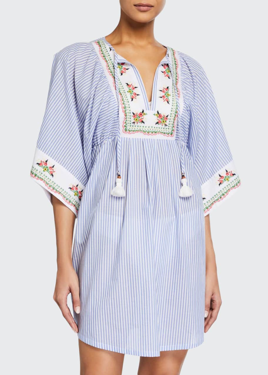 Tory Burch Embroidered Beach Tunic Coverup