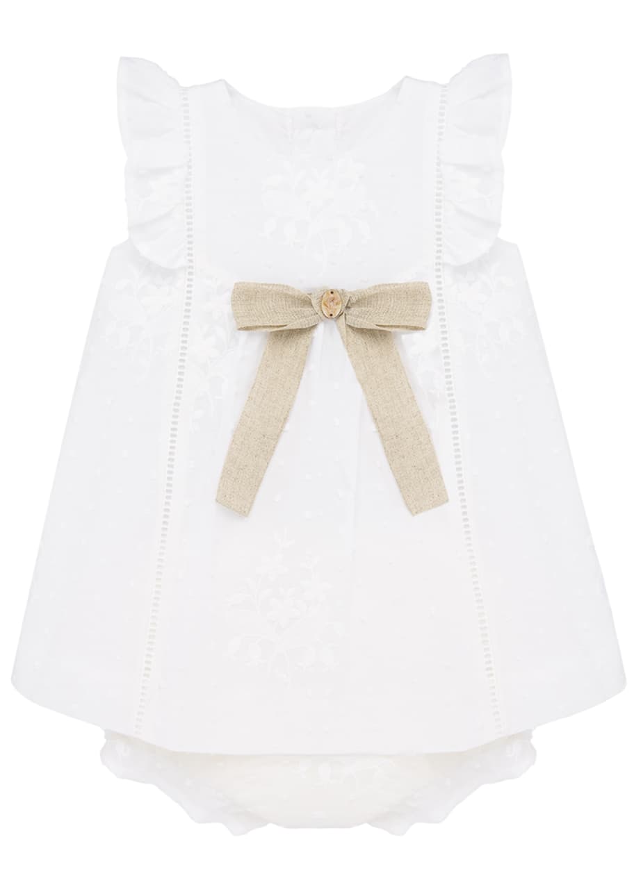 Image 1 of 1: Embroidered Ruffle Sleeve Dress w/ Matching Bloomers, Size 3-24 Months