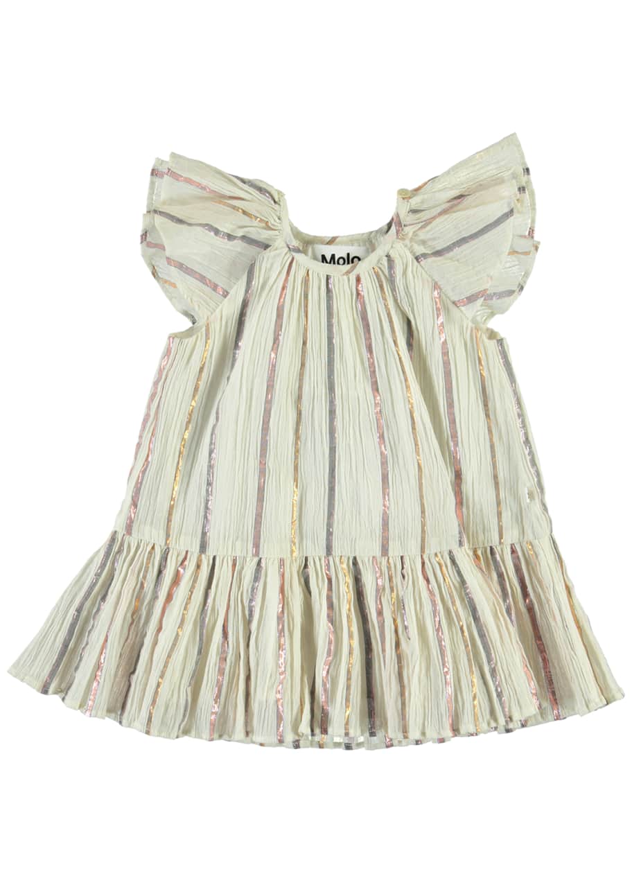 Image 1 of 1: Cindie Metallic Stripe Dress, Size 12-24 Months