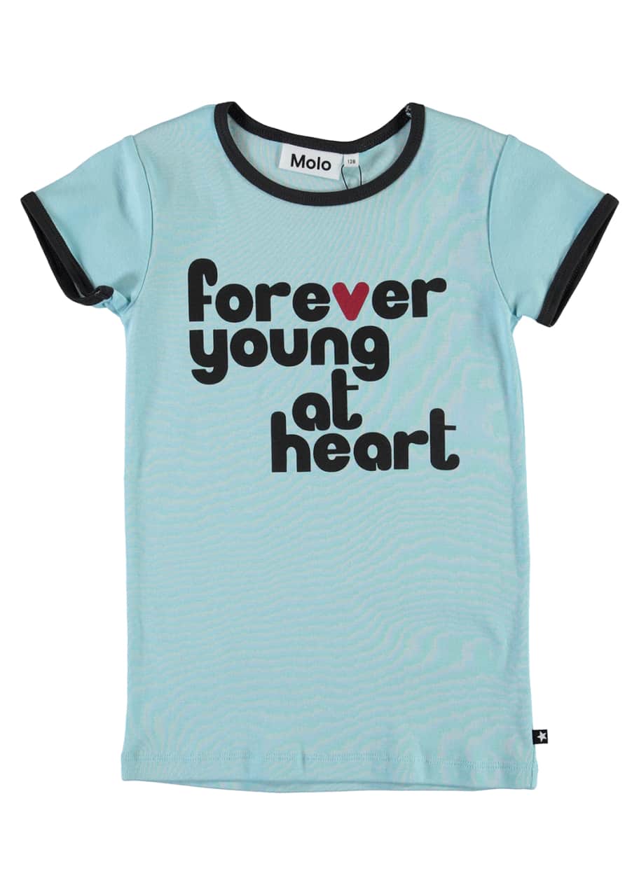 Image 1 of 1: Girl's Rhiannon Forever Young At Heart Ringer Tee, Size 4-12