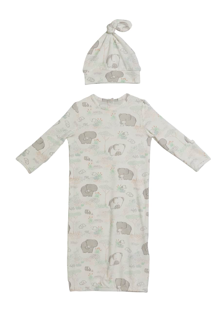 Angel Dear Elephant Gown w/ Matching Hat, Size 03 Months Bergdorf