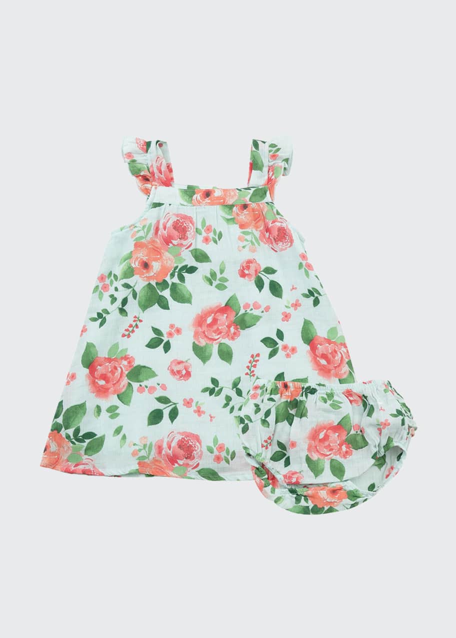 Image 1 of 1: Rose Garden Printed Muslin Sun Dress w/ Matching Bloomers, Size 6-24 Months