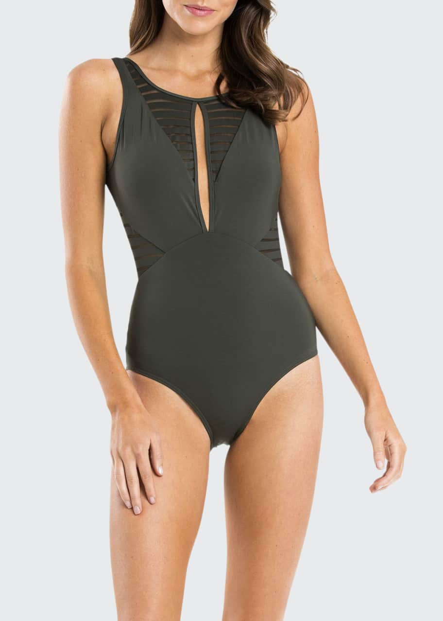 Image 1 of 1: Parallels High-Neck One-Piece Swimsuit